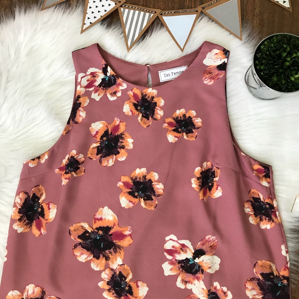 ✨LAST ONE Boutique Mauve Sleeveless Floral Dress - Picture 5 of 8